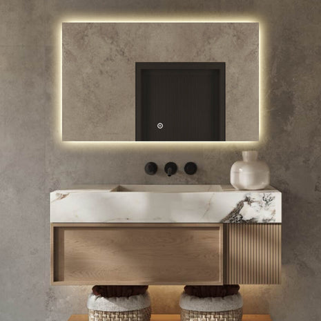 Badkamerspiegel met Verlichting - Anti Condens Verwarming - Dimbaar - Spiegel - 80 x 60 cm