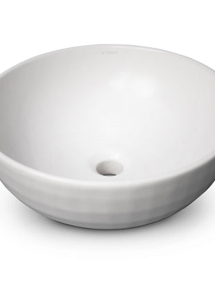 Vtw Living - Waskom Rond Mat Wit Keramiek - Opbouwwaskom 40 cm