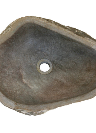 Vtw Living - Waskom Riviersteen - Natuursteen - Bruin - 40 x 15 cm