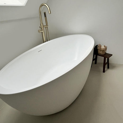 Vtw Living Vrijstaand Bad Ovaal - Ligbad - Mat Wit 170×78 cm