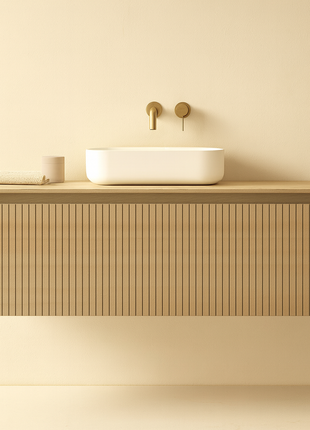 Vtw Living - Japandi Badkamermeubel 100 Cm - Beige