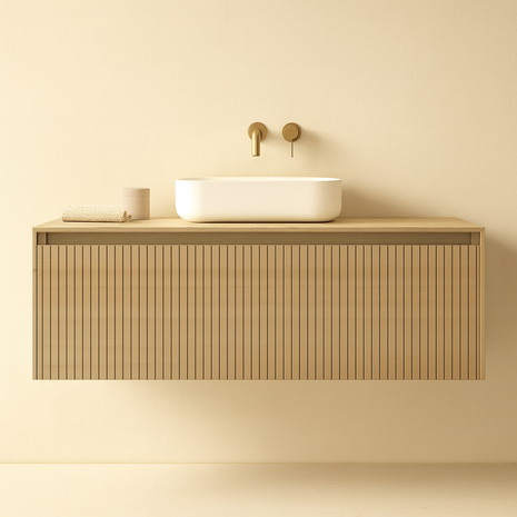 Vtw Living - Japandi Badkamermeubel 100 Cm - Beige