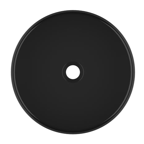 Vtw Living - Waskom Rond Mat Zwart Keramiek - Opbouwwaskom 40 cm