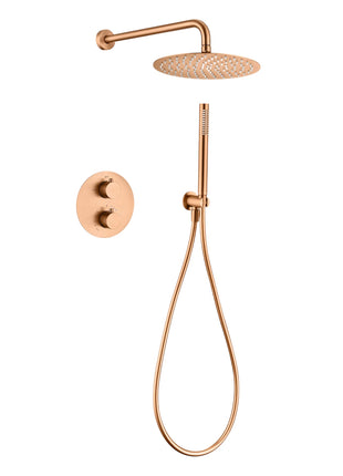 Vtw Living - Inbouw Regendouche Set Met Thermostatische Mengkraan - Brons - 25 Cm
