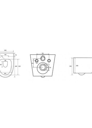 Vtw Living - Hangtoilet Glans Wit - Toiletpot Randloos Met Toiletbril - Softclose Zitting - Hangend
