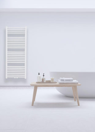 Vtw Living - Handdoekradiator Badkamer met Aansluit Set en Thermostaat - 1200 × 500 mm - Mat Wit