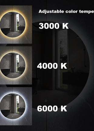 Badkamerspiegel Rond 120 cm met LED Verlichting en Verwarming - Frameloos
