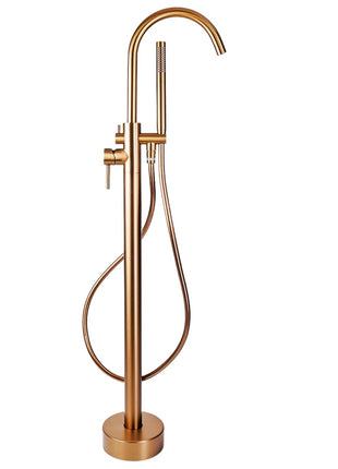 Vrijstaande Badkraan met Handdouche - Vrijstaand Bad Mengkraan Geborsteld Brons - 114 cm