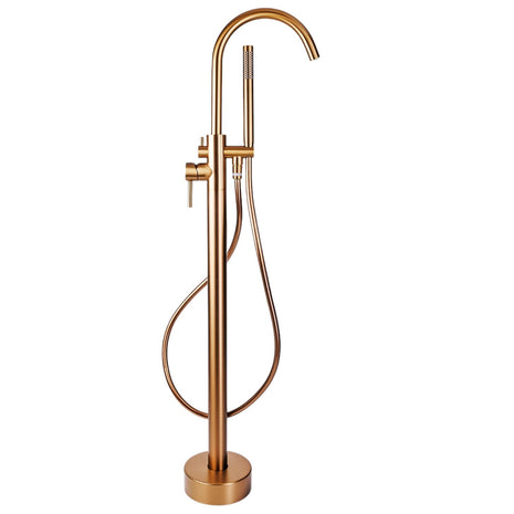 Vrijstaande Badkraan met Handdouche - Vrijstaand Bad Mengkraan Geborsteld Brons - 114 cm
