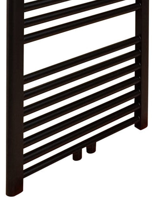 Vtw Living - Handdoekradiator Badkamer met Aansluit Set en Thermostaat - 1200 × 500 mm - Mat Zwart