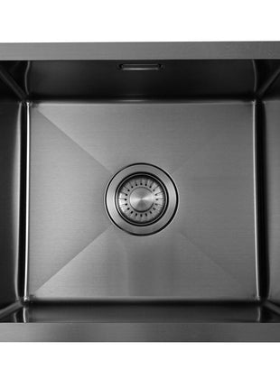 Vtw Living - Rvs Spoelbak 39,5 X 34,5 Cm Zwart - Inclusief Aansluitset - Zonder Kraangat