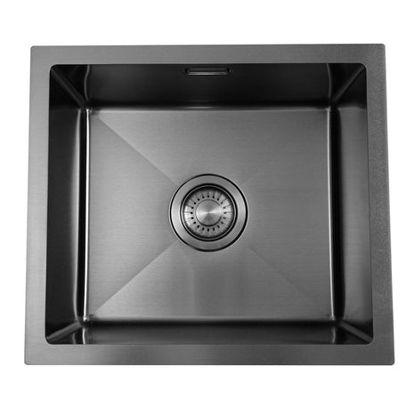 Vtw Living - Rvs Spoelbak 39,5 X 34,5 Cm Zwart - Inclusief Aansluitset - Zonder Kraangat