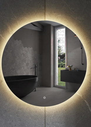 Badkamerspiegel Rond 80 cm met LED Verlichting en Verwarming - Frameloos
