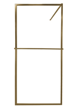 Inloopdouche - Douchwand Goud - Aluminium Raster - Nano Coating - Veiligheidsglas - 100 x 200 cm