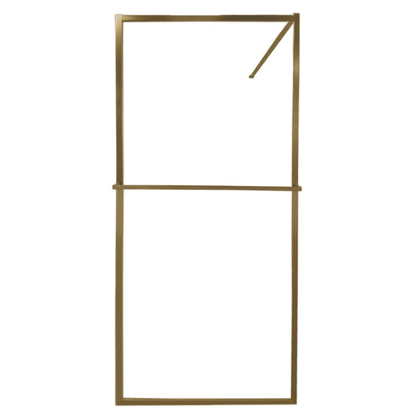 Inloopdouche - Douchwand Goud Aluminium Raster - Nano Coating - Veiligheidsglas - 90 x 200 cm