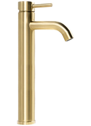 Mengkraan - Wastafelkraan Geborsteld Messing - Goud - Hoog model - 30 cm hoog