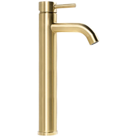 Mengkraan - Wastafelkraan Geborsteld Messing - Goud - Hoog model - 30 cm hoog