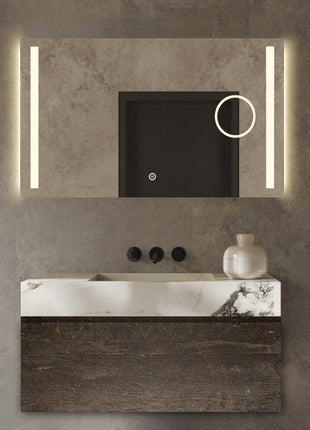 Vtw Living - Badkamerspiegel met Verlichting en Verwarming - Spiegel met Vergrootglas - 160 x 80 cm