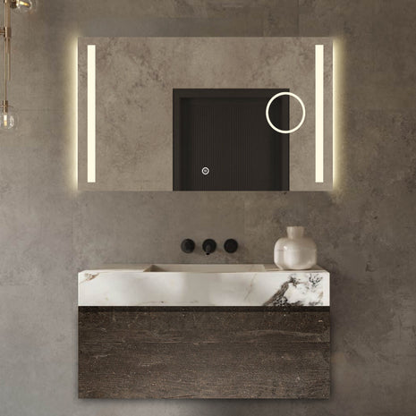 Vtw Living - Badkamerspiegel met Verlichting en Verwarming - Spiegel met Vergrootglas - 160 x 80 cm