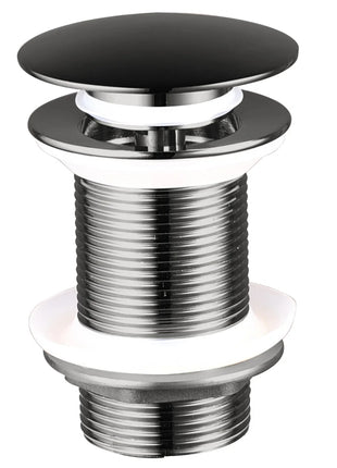 Vtw Living - Clickwaste afvoerplug Gun Metal Grijs - 5/4 - Met overloopgat