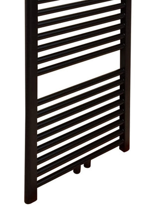 Vtw Living - Handdoekradiator Badkamer met Aansluit Set en Thermostaat - 1600 × 500 mm - Mat Zwart