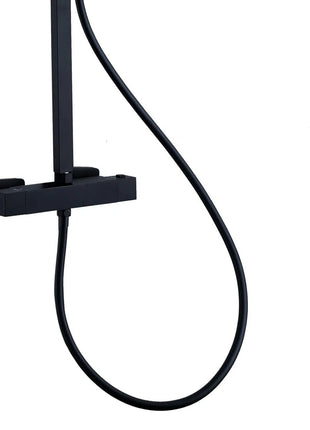 Vtw Living - Regendoucheset met thermostatische mengkraan - Regendouche mat zwart - 30 cm