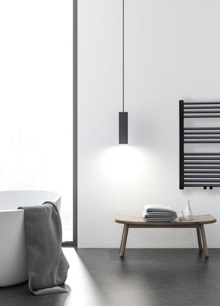 Vtw Living - Handdoekradiator Badkamer met Aansluit Set en Thermostaat - 800 × 450 mm - Mat Zwart