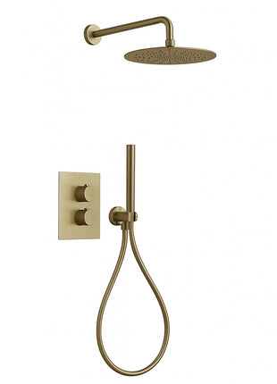 Vtw Living - Regendoucheset Met Thermostatische Mengkraan - Regendouche Goud - 30 cm
