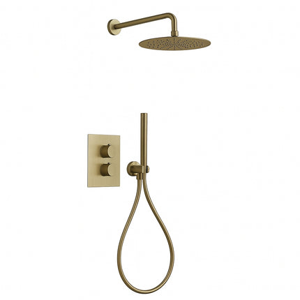 Vtw Living - Regendoucheset Met Thermostatische Mengkraan - Regendouche Goud - 30 cm