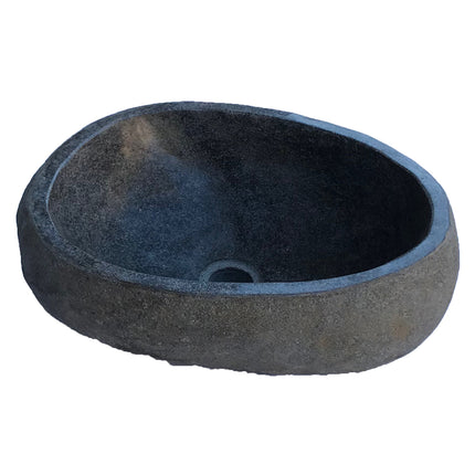 Vtw Living - Waskom Riviersteen - Natuursteen - Grijs - 40 x 15 cm