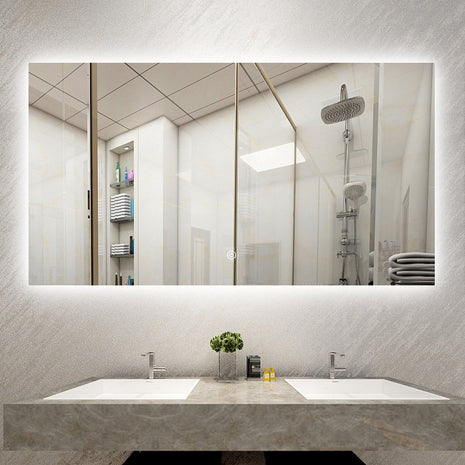 Badkamerspiegel met Verlichting - Anti Condens Verwarming - Dimbaar - Spiegel - 100 x 80 cm