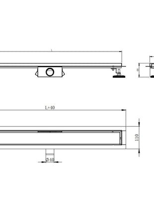 Vtw Living - Douchegoot Rvs 70 cm - Betegelbaar - 2-in-1 Tegelrooster