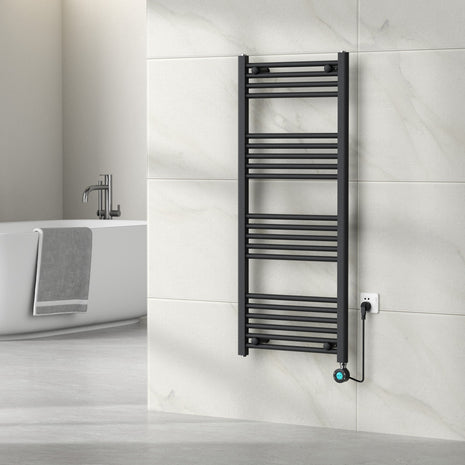Vtw Living - Handdoekradiator Elektrisch 1200 × 500 mm - Mat Zwart - 500 Watt