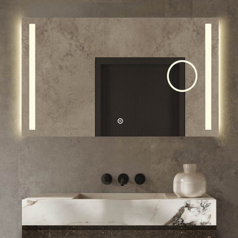 Vtw Living - Badkamerspiegel met Verlichting en Verwarming - Spiegel met Vergrootglas - 160 x 80 cm