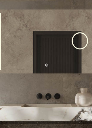 Vtw Living - Badkamerspiegel met Verlichting en Verwarming - Spiegel met Vergrootglas - 140 x 80 cm