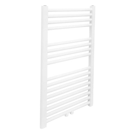 Vtw Living - Handdoekradiator Badkamer met Aansluit Set en Thermostaat - 800 × 500 mm - Mat Wit