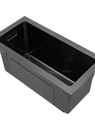 Vtw Living - Rvs Spoelbak 16,5 X 38,5 Cm Zwart - Inclusief Aansluitset - Zonder Kraangat