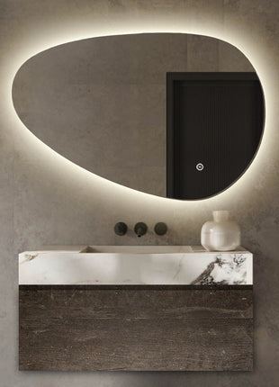 Vtw Living - Badkamerspiegel Asymmetrisch met LED Verlichting en Verwarming 120 cm