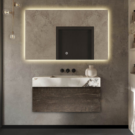 Vtw Living - Badkamerspiegel met Verlichting en Verwarming - Spiegel - 160 x 80 cm