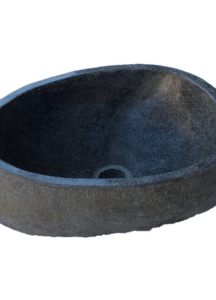 Vtw Living - Waskom Riviersteen - Natuursteen - Grijs - 40 x 15 cm