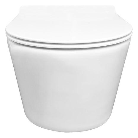 Vtw Living - Hangtoilet Glans Wit - Toiletpot Randloos Met Toiletbril - Softclose Zitting - Hangend