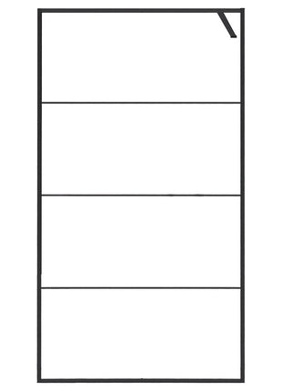 Inloopdouche - Douchwand Mat Zwart Aluminium Raster - Nano Coating - Veiligheidsglas - 100 x 200 cm