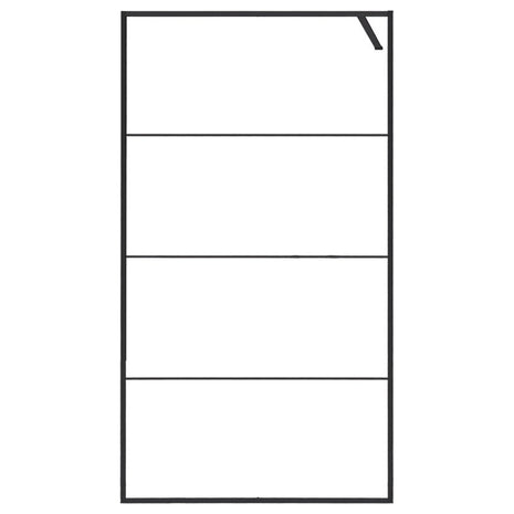 Inloopdouche - Douchwand Mat Zwart Aluminium Raster - Nano Coating - Veiligheidsglas - 100 x 200 cm