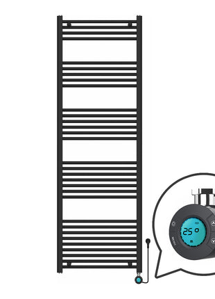 Vtw Living - Handdoekradiator Elektrisch 1800 × 600 mm - Mat Zwart - 900 Watt