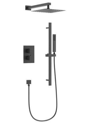 Vtw Living - Inbouw Regendouche met thermostatische mengkraan - Gun metal grijs - 25 cm