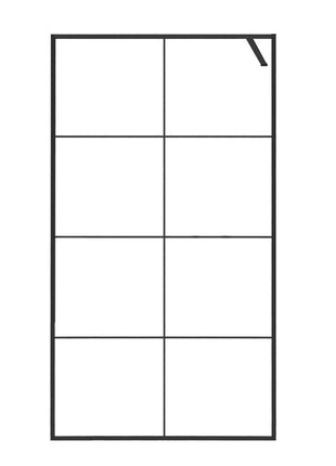 Inloopdouche - Douchewand Mat Zwart Aluminium Raster - Nano Coating - Veiligheidsglas - 110 x 200 cm