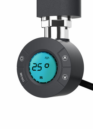 Handdoekradiator Elektrisch met Digitale Thermostaat - Radiator Badkamer - 1200 × 500 mm - Mat zwart - 500 Watt