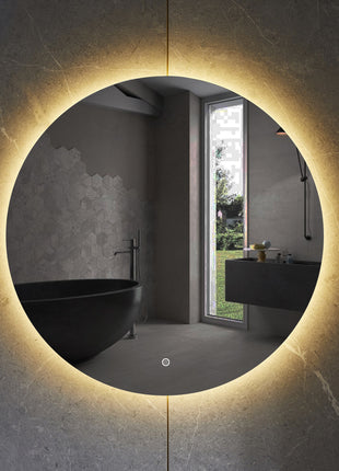 Badkamerspiegel Rond 80 cm met LED Verlichting en Verwarming - Frameloos