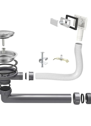 Vtw Living - Rvs Spoelbak 34,5 x 34,5 Cm Zwart - Inclusief Aansluitset - Zonder Kraangat