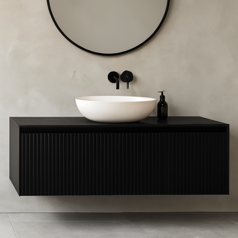 Vtw Living - Japandi Badkamermeubel 100 Cm - Mat Zwart